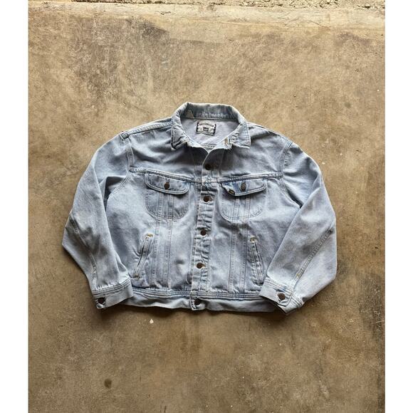 VTG 90s Lee Denim Jacket Rolling Stone Rock and Roll Bowl Size XL Made in USA - Picture 2 of 8